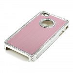 Wholesale iPhone 4 4S  Alumnium Diamond Chrome Case (Pink)